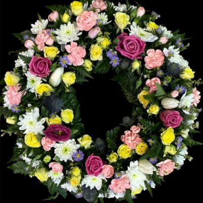 Lemon and Pink Wreath